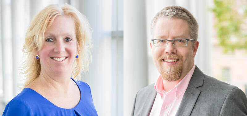 <p>Legal Assistant Renee Ninnemann (left) and IT Manager David Skrede (right) were recently recognized by the Wisconsin Law Journal for demonstrating excellence in their fields.</p>